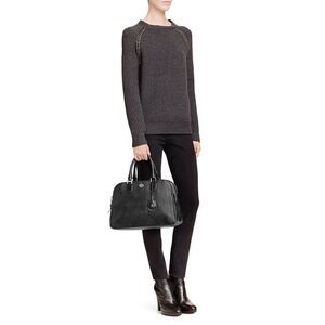 ✨Tory Burch Women's Natural Robinson Pebbled Triple-Zip Tan Satchel✨